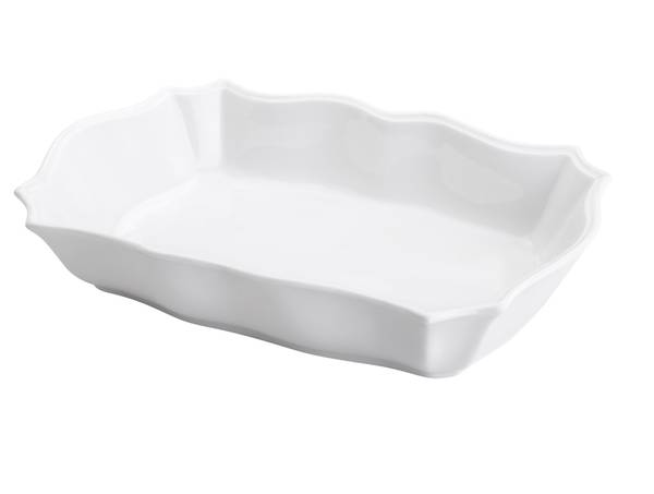Plat à four Blanc Rectangulaire Wave Blanc - Porcelaine - 20 x 6 x 30 cm