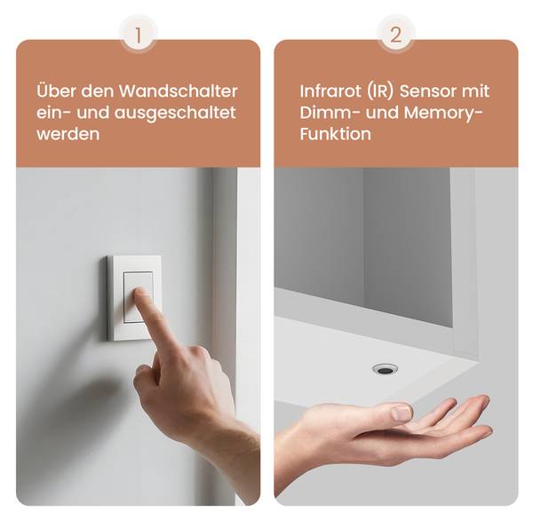 Spiegelschrank NIMES Silber - Glas - 70 x 60 x 13 cm