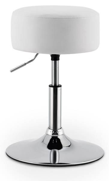 Schminktisch Hocker Tonia Weiß - Kunstleder - 39 x 64 x 39 cm