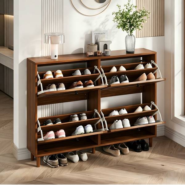 Schuhschrank Astraios Ⅰ Braun - Holzwerkstoff - 24 x 90 x 120 cm