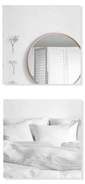 MISOU Plakspiegel Flora Set van 2 Silber - Glas - 40 x 1 x 40 cm