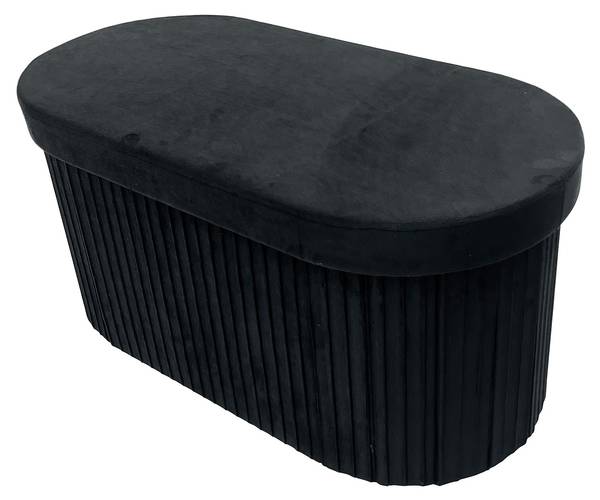 Polsterbank ÉLAN Schwarz - Samt - 78 x 38 x 38 cm