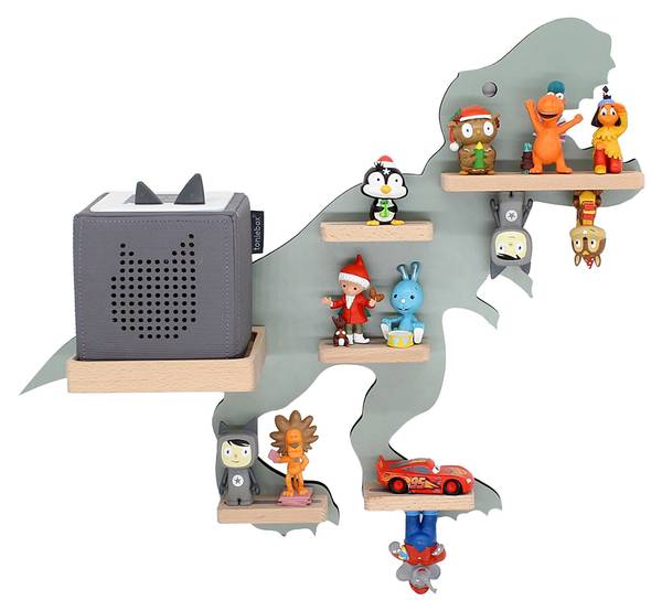 Wandregal Dinosaurier Grün - Holzwerkstoff - 52 x 44 x 19 cm