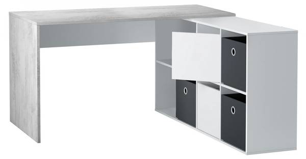 Schreibtisch Abby Weiß - Holzwerkstoff - 139 x 74 x 136 cm