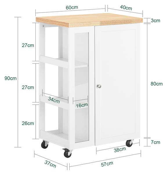 Chariot de Service FKW75-WN Blanc