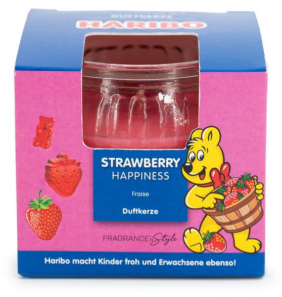 Duftkerze Haribo™ im Geschenkkarton Blau - Hellrosa - Durchsichtig