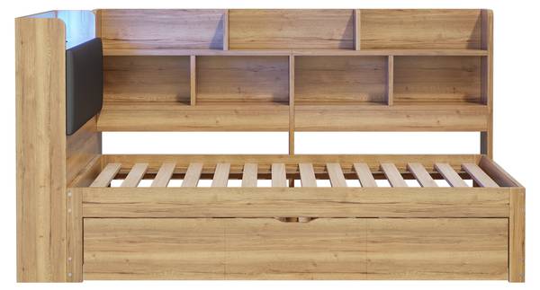 Kinderbed GLOWMU Ⅰ bruin - plaatmateriaal op houtbasis - 110 x 91 x 224 cm