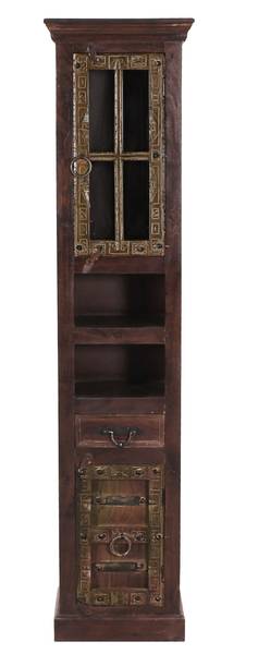 ALMIRAH Hochschrank Braun - Massivholz - 44 x 188 x 35 cm