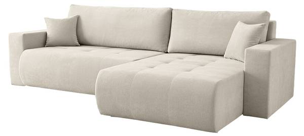 Ecksofa ARMARI mit Schlaffunktion Creme - Ecke davorstehend links