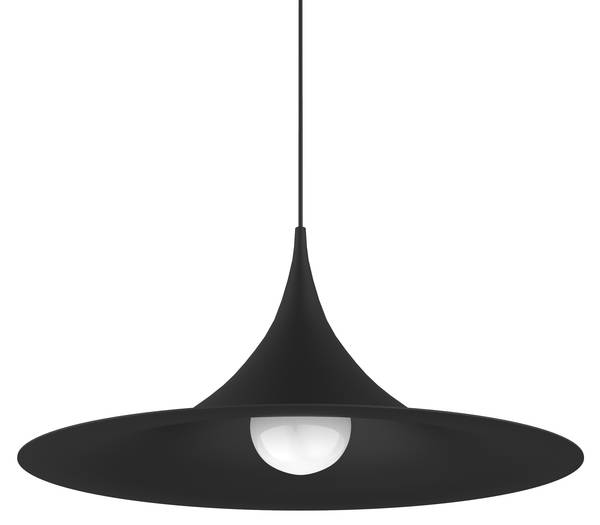 Pendelleuchte Louie Schwarz - Durchmesser Lampenschirm: 57 cm