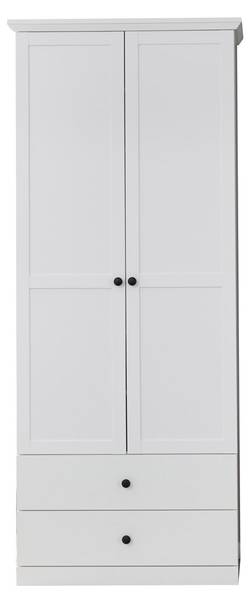 Garde-robe BrandsonBaxter Blanc - En partie en bois massif - 81 x 196 x 41 cm