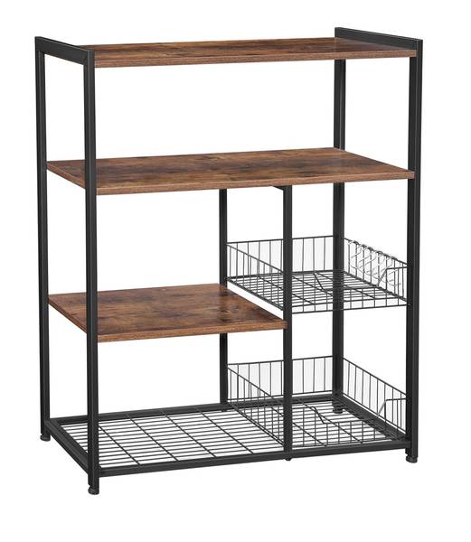 Küchenregal Standregal Bunia Braun - Holzwerkstoff - 35 x 95 x 80 cm