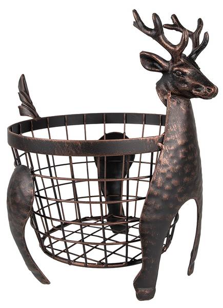 Aufbewahrungskorb Rentier 93576 Braun - Metall - 23 x 30 x 30 cm