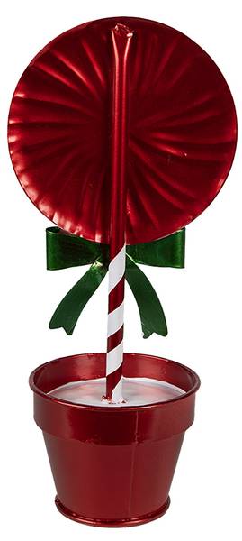 Kerstdecoratie Lolly Xmas&Mari rood - metaal - 9 x 26 x 12 cm