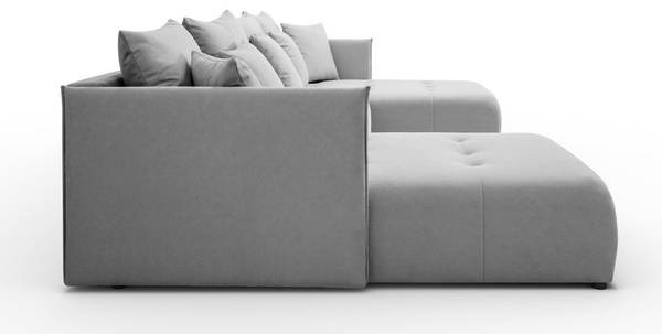 Ecksofa APOLLO U mit Schlaffunktion Grau - Polyester - 348 x 93 x 188 cm