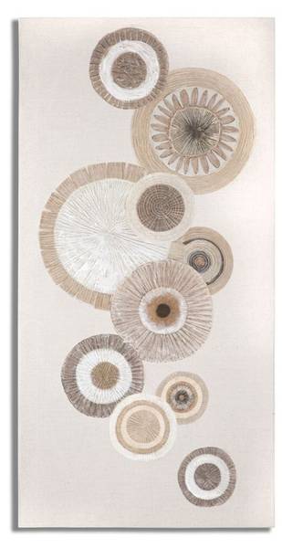 Druck auf Leinwand Kreise 29 Braun - Leinen - 50 x 100 x 3 cm