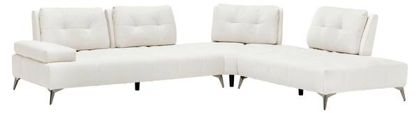 Ecksofa ESTELLA Weiß - Textil - Holz teilmassiv - 1 x 1 x 1 cm