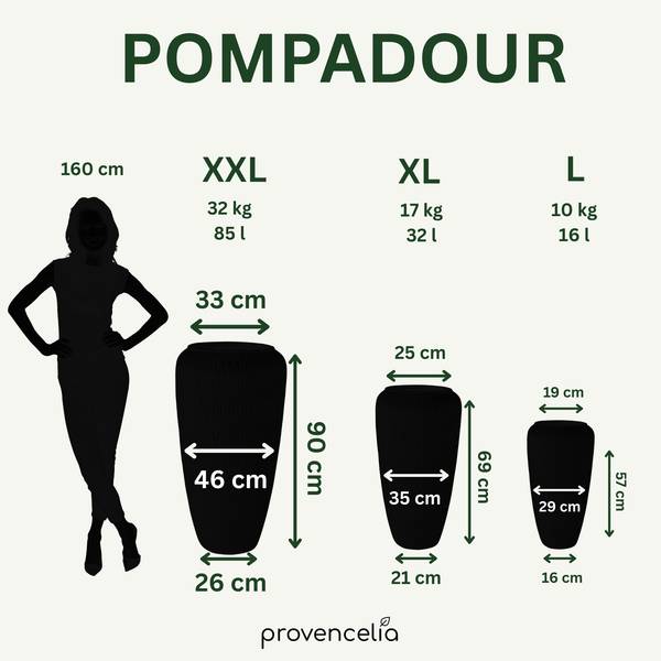 Blumentopf Pompadour Grau - Keramik - 36 x 60 x 36 cm