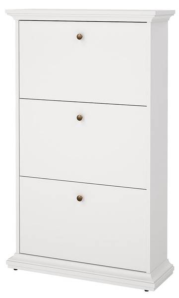 Schuhschrank Venedig Weiß - Holz teilmassiv - 78 x 128 x 28 cm