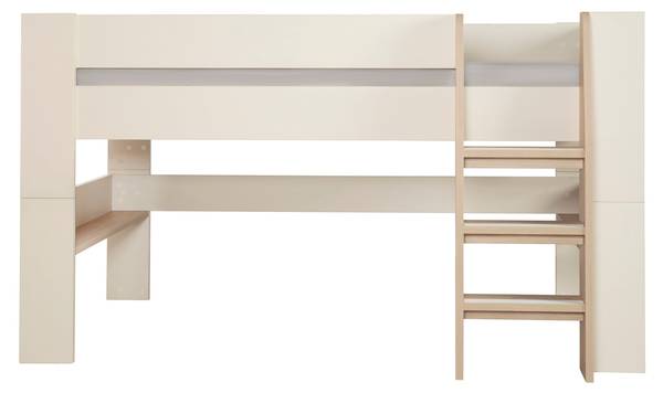 Jugendbett Loft Beige - Massivholz - 114 x 117 x 207 cm