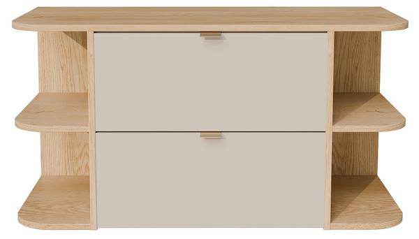 Waschbeckenunterschrank LAVENA Beige - Braun - Holz teilmassiv - 100 x 50 x 46 cm