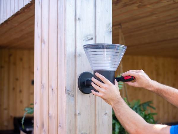 Solar Wandleuchte LED Rome Schwarz - Metall - 23 x 27 x 23 cm