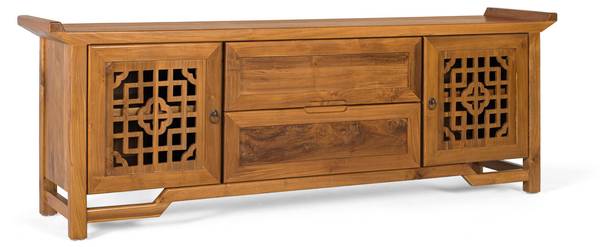 TV-Schrank 2338 Braun - Massivholz - 42 x 60 x 180 cm