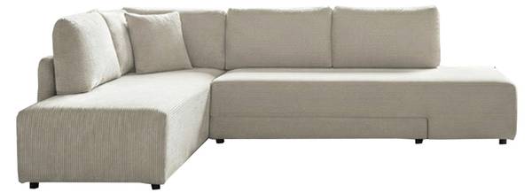 Schlafsofa SADIRA Cremeweiß - Armlehne davorstehend links - Ecke davorstehend links