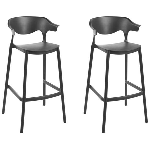 Hocker GUBBIO 2-tlg Schwarz - Kunststoff - 48 x 100 x 48 cm