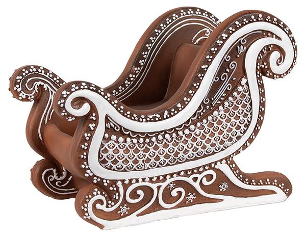 Kerstdecoratie Beeld Slee Xmas&Abriel bruin - kunststof - 12 x 15 x 20 cm