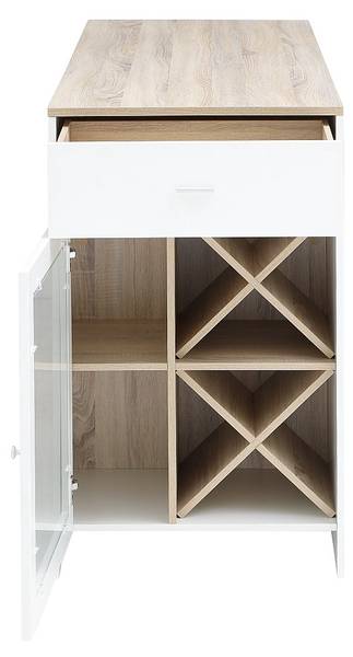 Barmöbel NIRAYA Braun - Weiß - Holz teilmassiv - 60 x 100 x 150 cm
