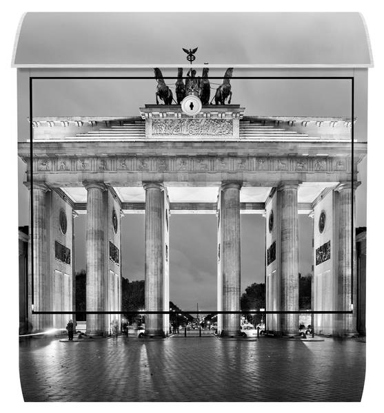 Briefkasten Brandenburger Tor Schwarz - Stahl - 39 x 46 x 13 cm