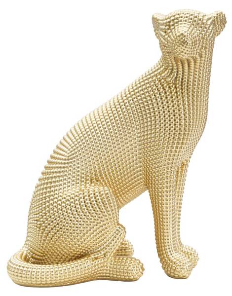 Skulptur Panther Gold - Kunstharz - Harz - 23 x 29 x 16 cm