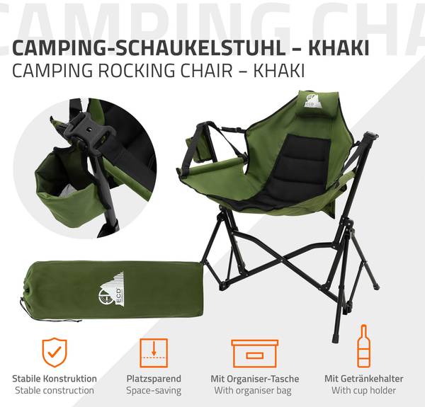 Campingstuhl Schaukelstuhl SWING-C Grün - Metall - Textil - 105 x 107 x 82 cm