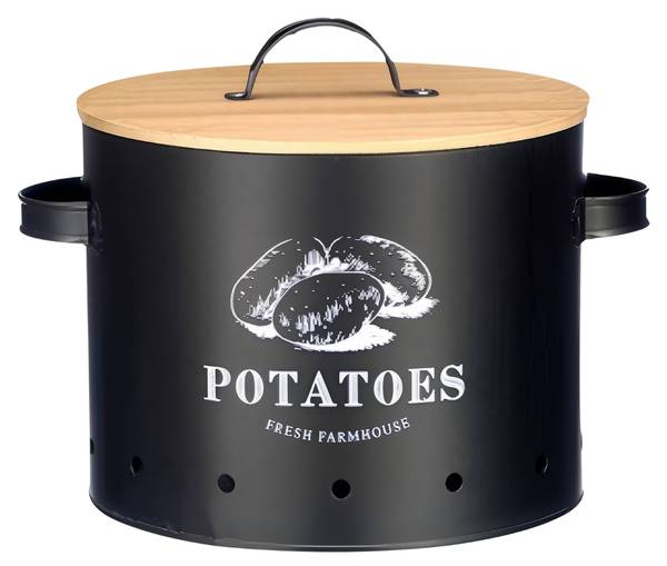Kartoffelbehälter 10892 Schwarz - Metall - 23 x 28 x 22 cm