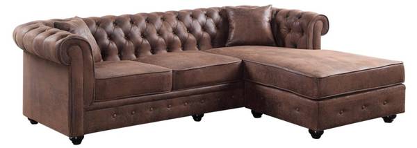 Sofa ohne Schlafmöglichkeit TOLEDO Braun - Textil - 163 x 72 x 228 cm