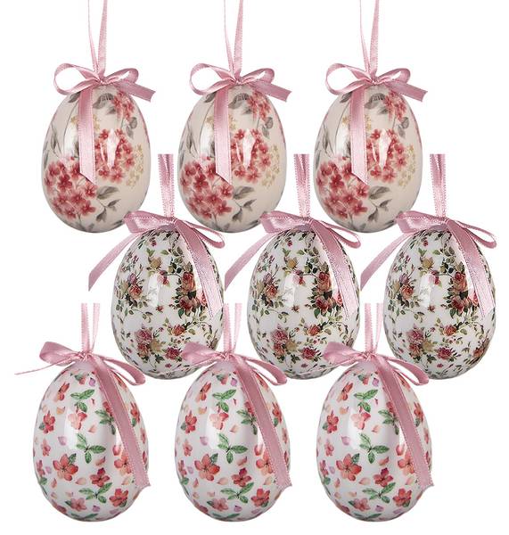 Ostern Anhänger 53120 9er Set Weiß - Kunststoff - 5 x 8 x 5 cm