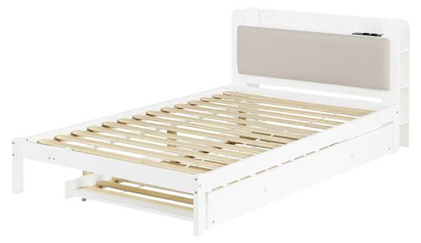 Kinderbett MUDLACHU49 Ⅰ Weiß - Holzwerkstoff - 125 x 80 x 220 cm