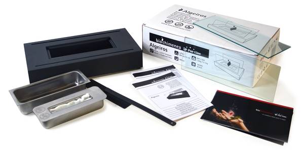 Bioethanol-Kamin ALGEIROS Schwarz - Metall - 35 x 15 x 18 cm