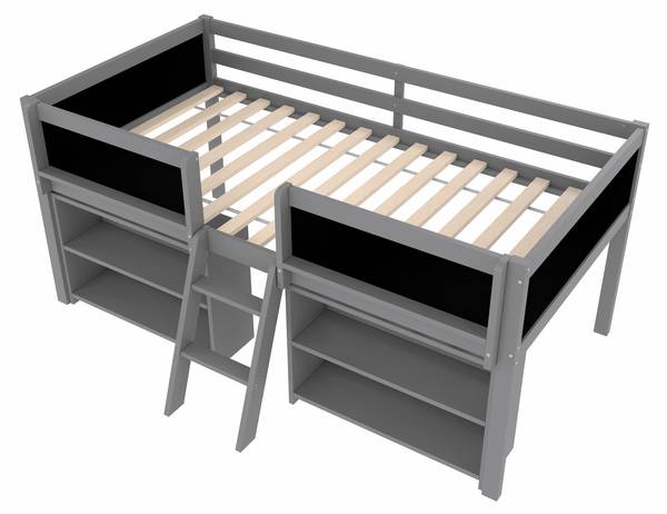 Hochbetten K-1089 Grau - Holzwerkstoff - 99 x 90 x 204 cm