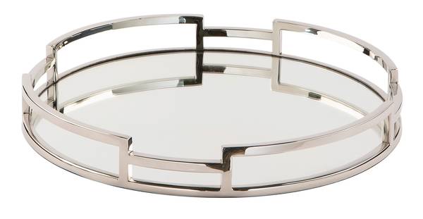 Spiegeltablett Hommage Silber - Metall - 40 x 5 x 40 cm