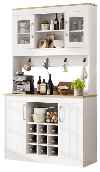 Sideboard Eurynom Ⅶ Marron - Blanc - Bois manufacturé - 106 x 175 x 39 cm