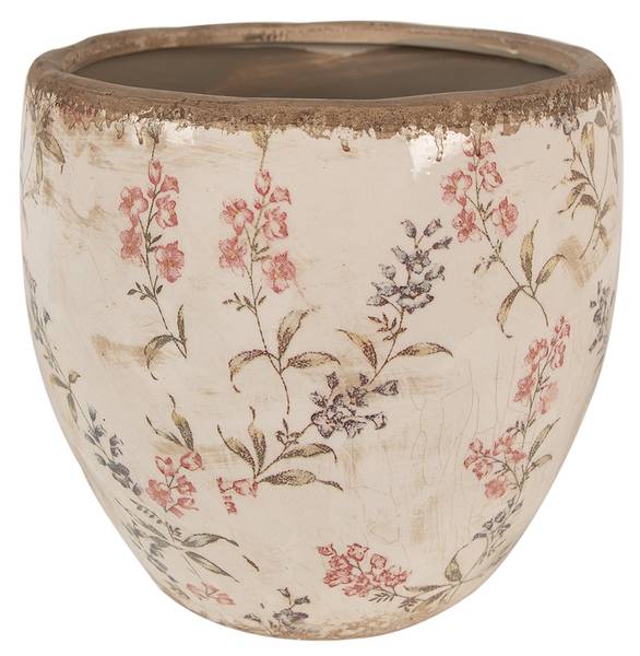Blumentopf Oliwiasi Beige - Keramik - 18 x 17 x 18 cm