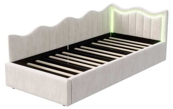 Kinderbett TEROUI9 Beige - Metall - Massivholz - 97 x 75 x 213 cm