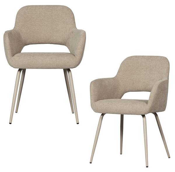 Chaises de salle à manger Jenny lot de 2 Beige - Beige clair
