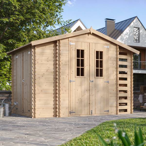 Gartenhaus M389C Beige - Fichte - 312 x 218 x 200 cm
