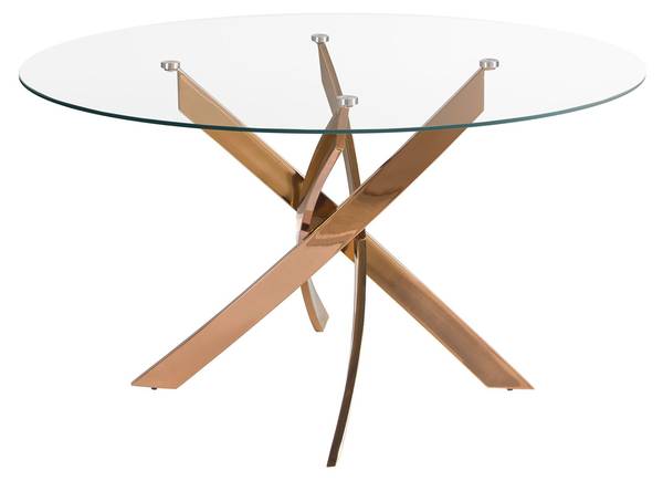 Esstisch 1169 Pink - Klarglas - Sicherheitsglas - 130 x 75 x 130 cm