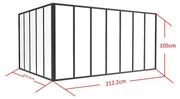 Glaswand BAYVIEW 150 x 210 cm