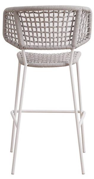 Garten Barhocker Außen  Leslie Seil Weiß - Naturfaser - 58 x 109 x 40 cm