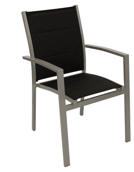 Balkongarnitur BAGO 5-teilig Schwarz - Grau - Aluminium - 70 x 74 x 120 cm